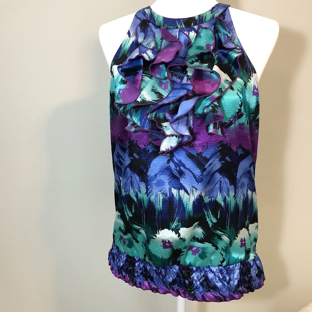 The Limited ruffle high neck tank top blouse | Med